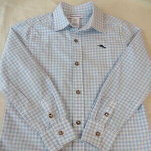 Tommy Bahama Boys Button Down | Gingham | Light Blue | M(7-8)